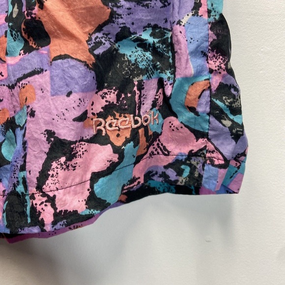 Reebok Sport Shorts Geometric Print Mens Size Large Nylon Vintage 90s - Picture 2 of 6